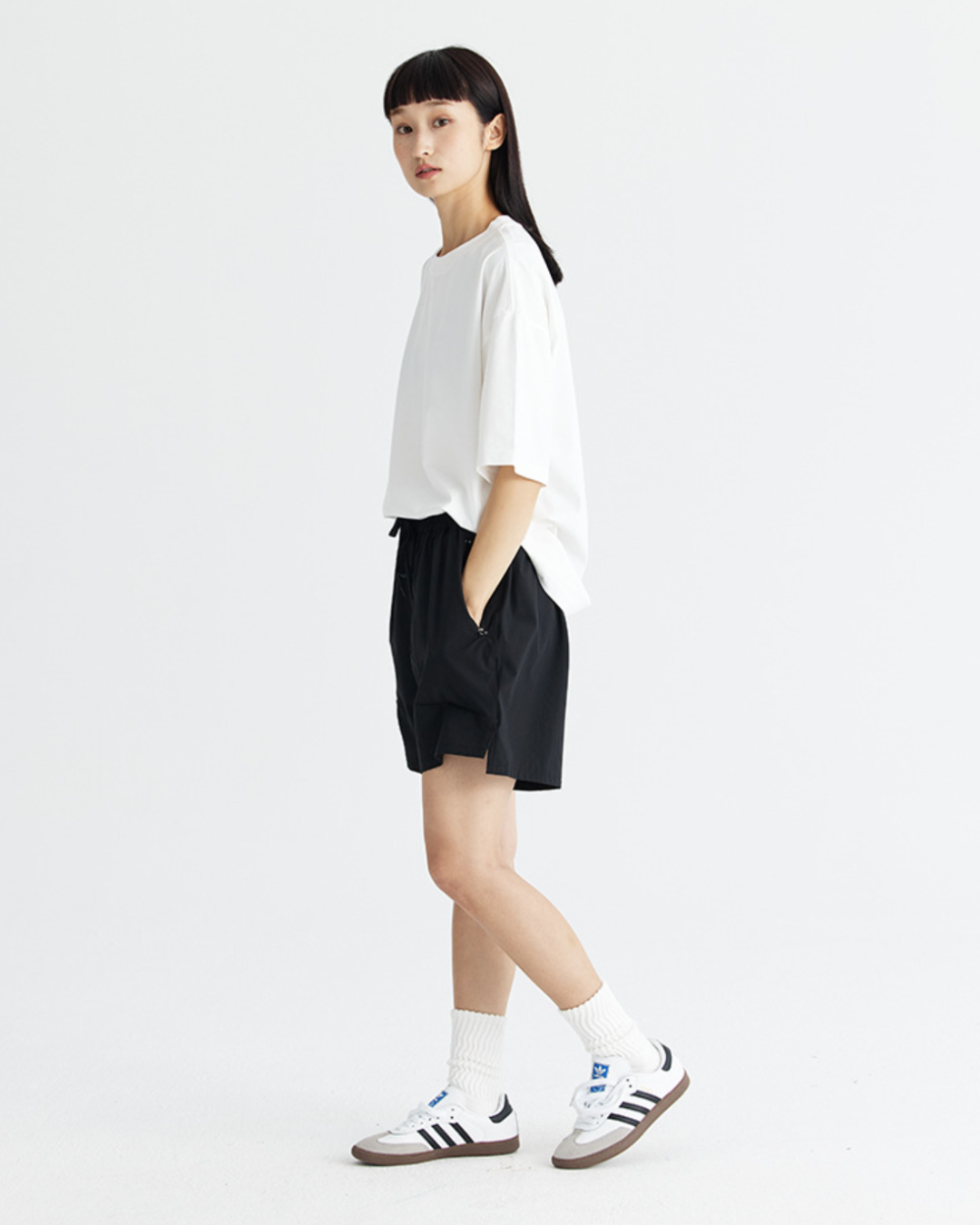 UNF Summer Drawstring Shorts in Black