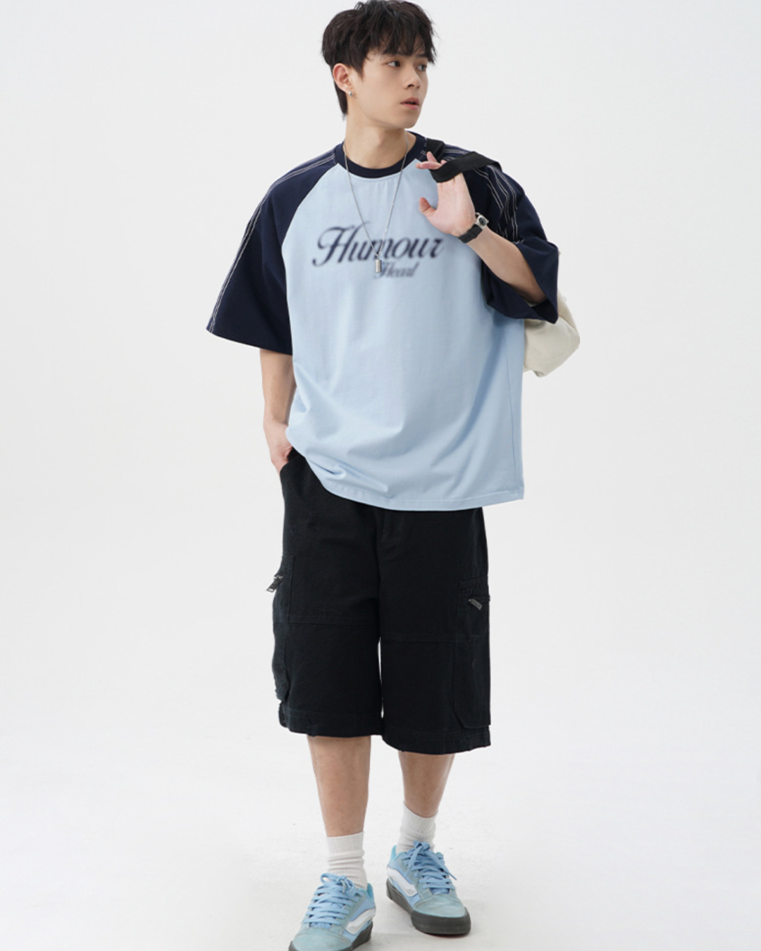 Humour Cotton Tee in Blue
