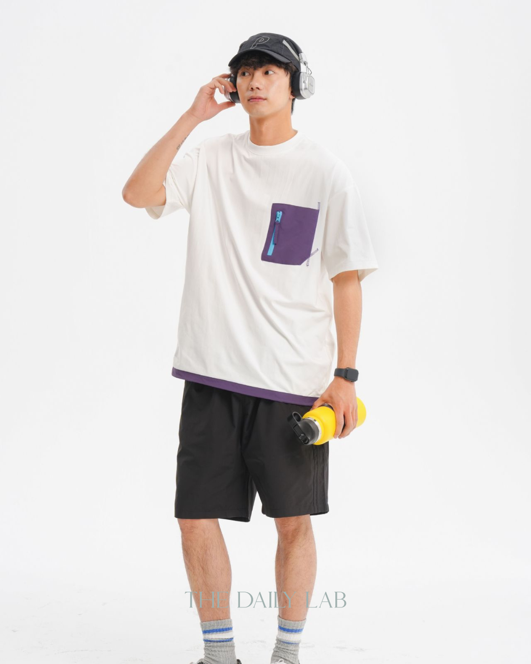 Color-White Pocket Short Sleeve Tee in White