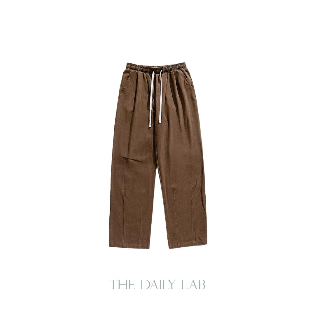 275G Sand-washed Cotton Long Pants in Brown