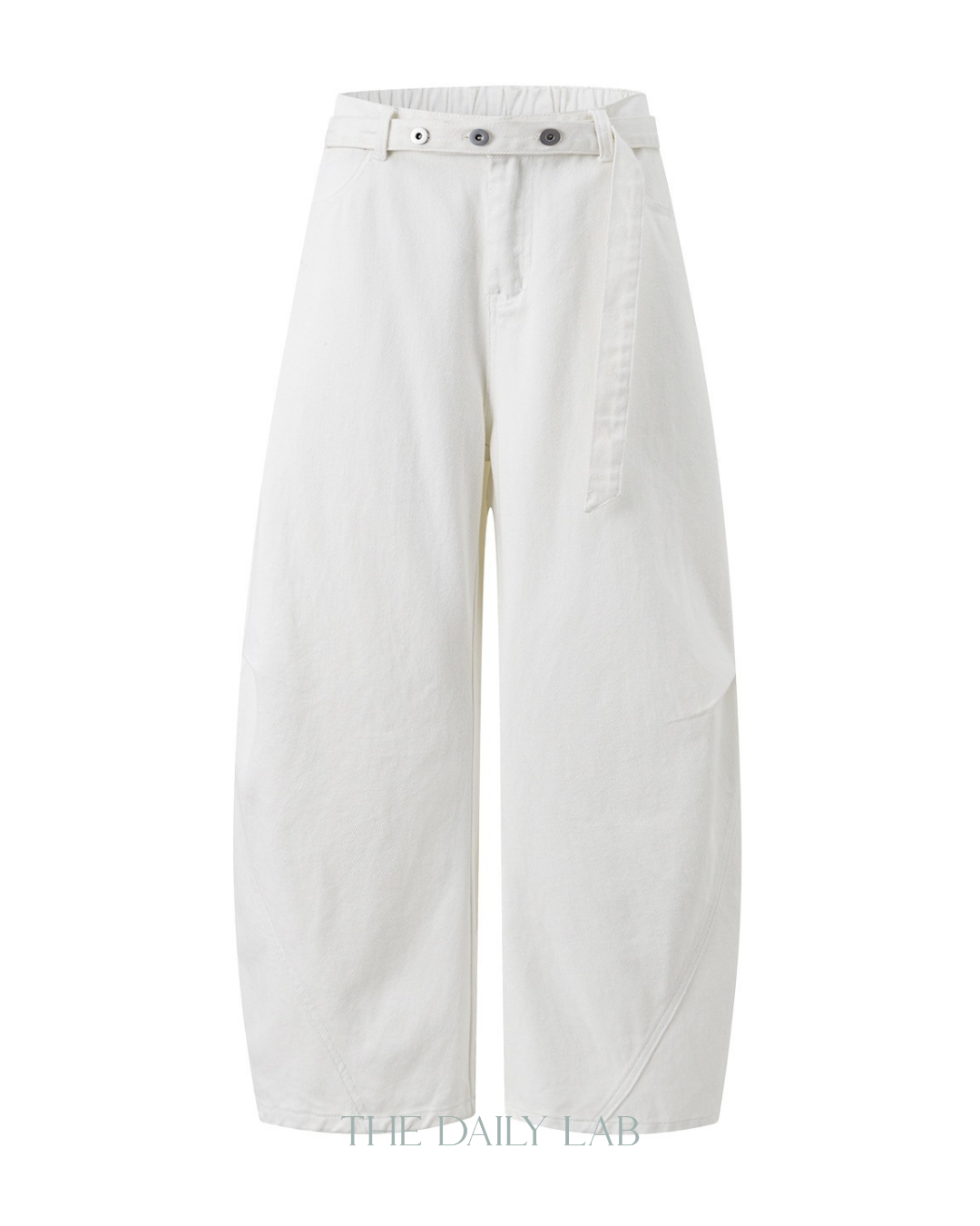 Structured Devided Jeans In White