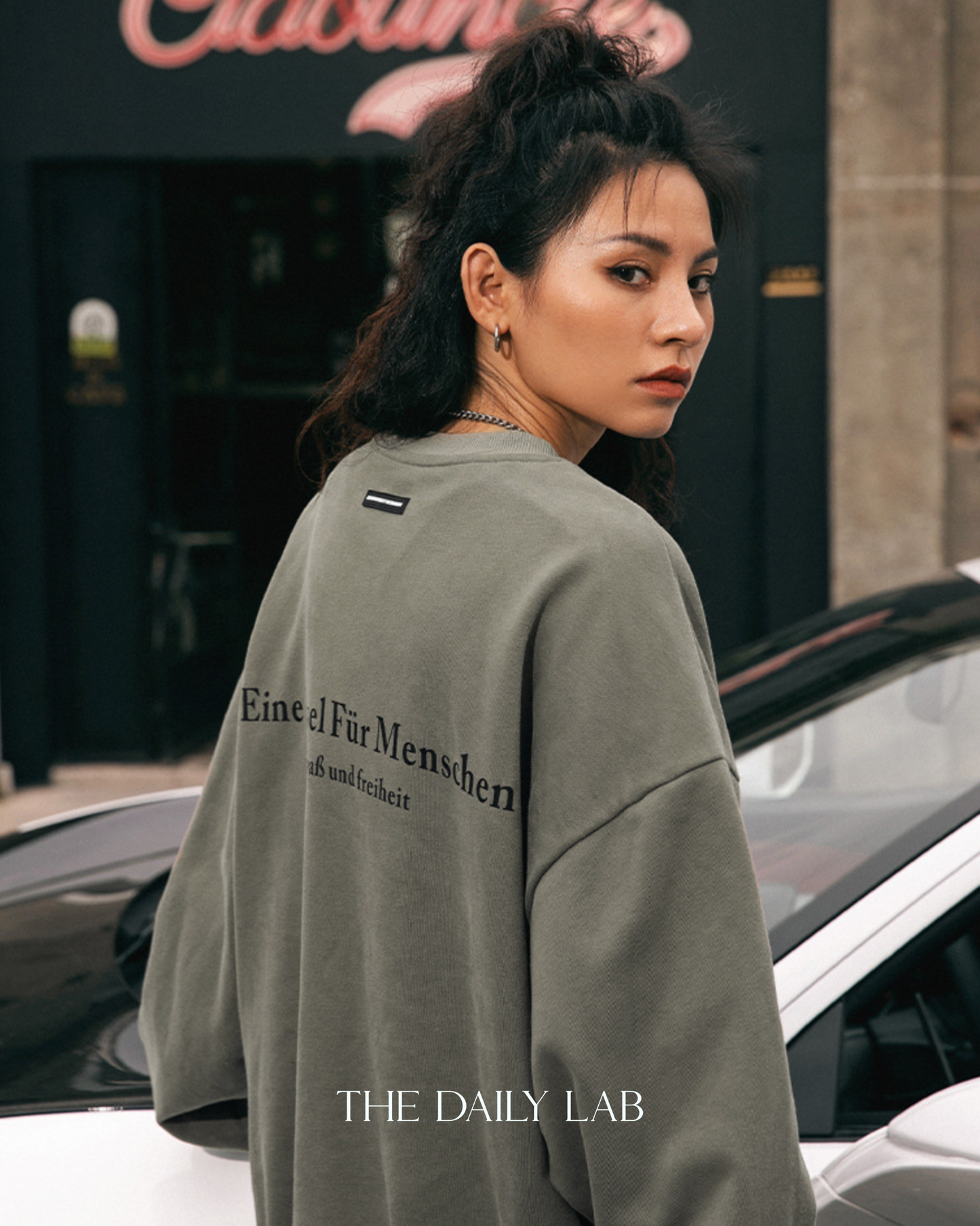 350G Der Winter Naht Sweater in Green