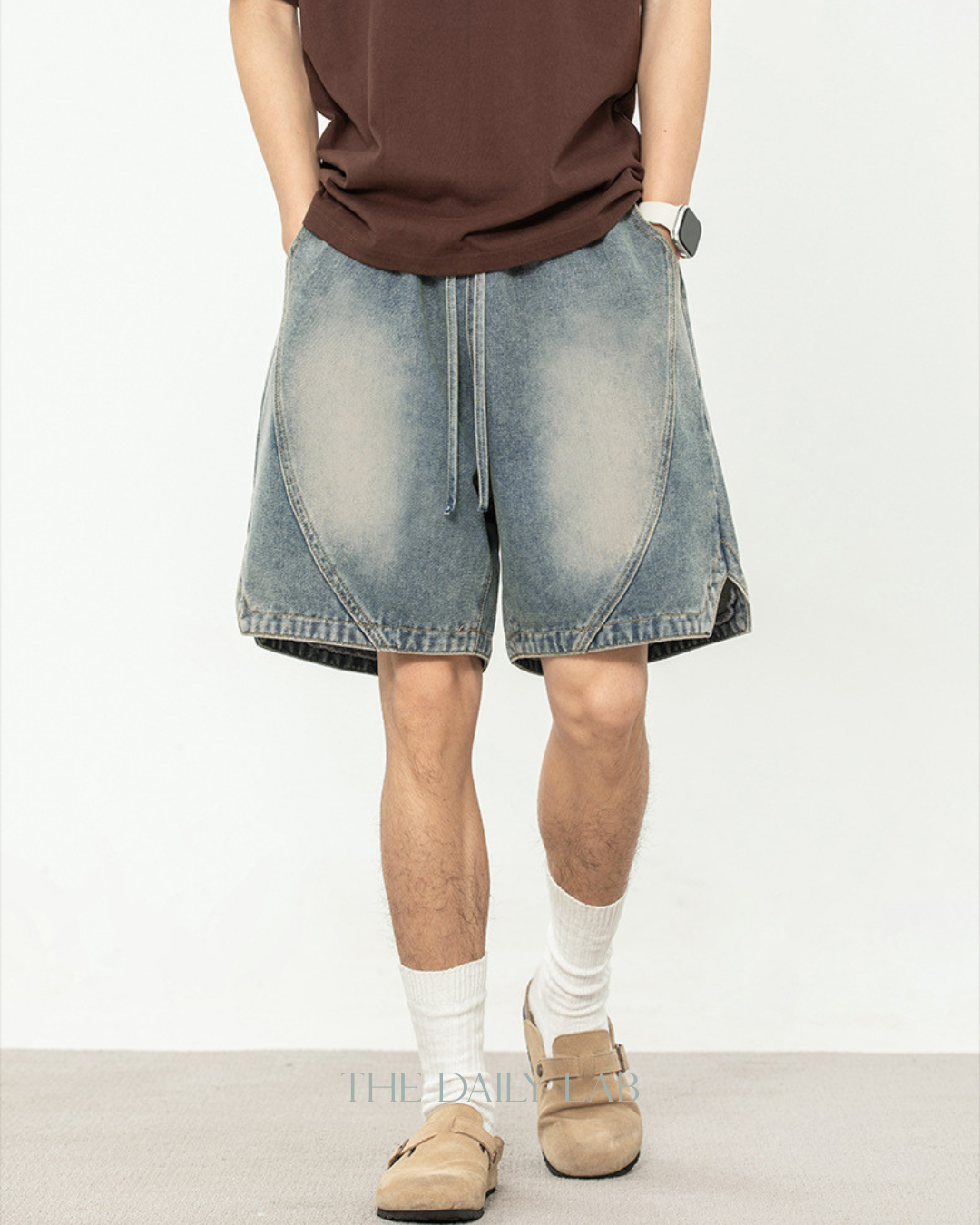 American Washed Denim Shorts in Blue