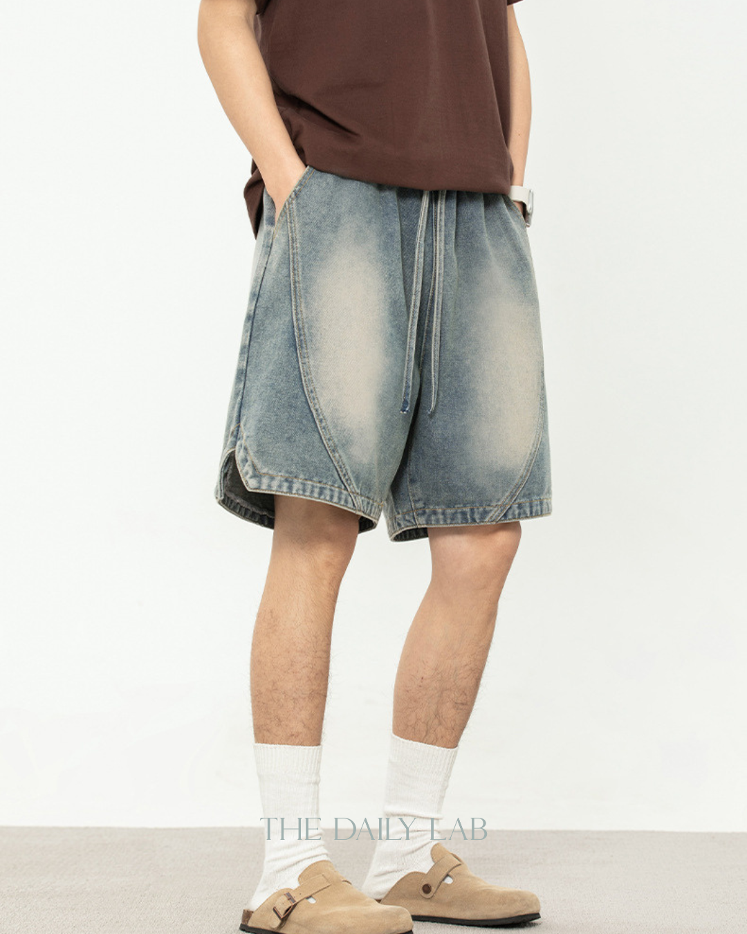 American Washed Denim Shorts in Blue