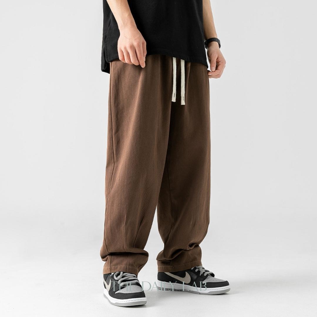 275G Sand-washed Cotton Long Pants in Brown