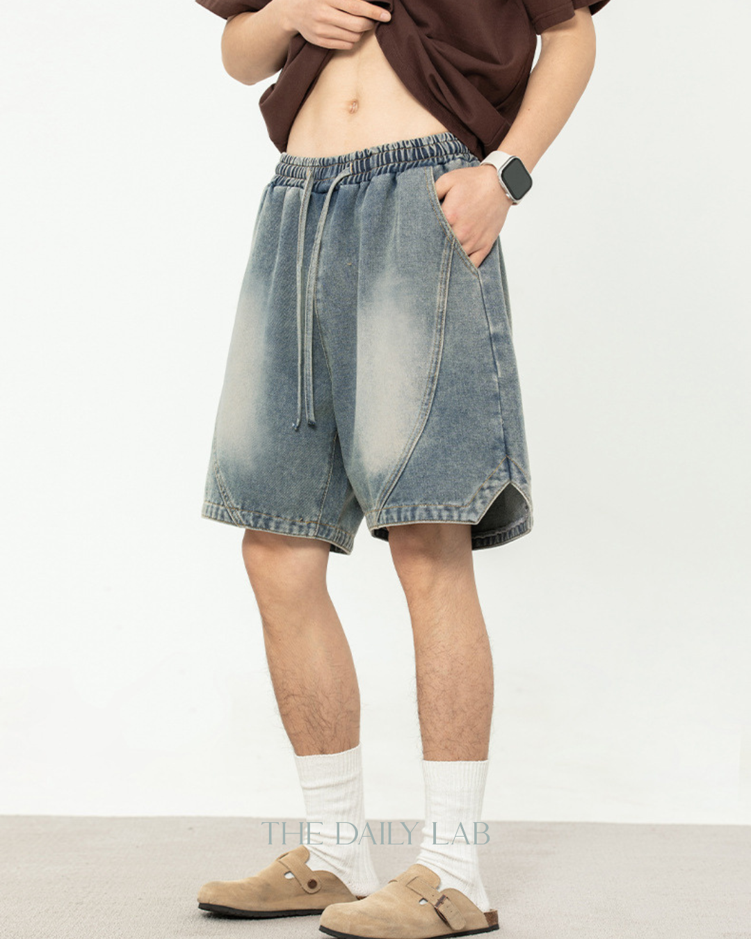American Washed Denim Shorts in Blue