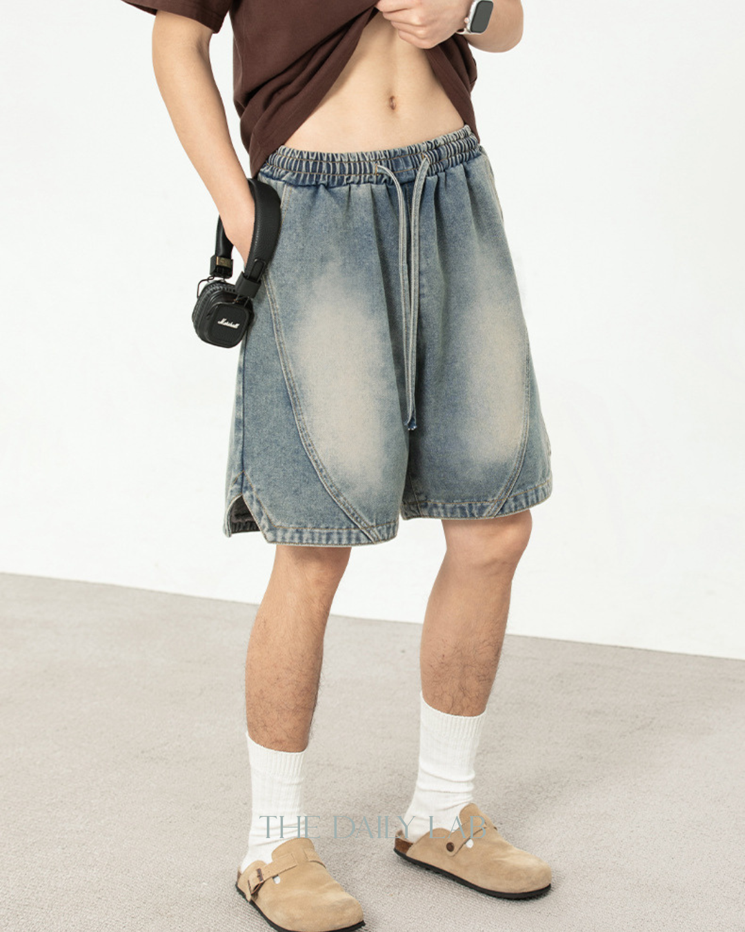American Washed Denim Shorts in Blue