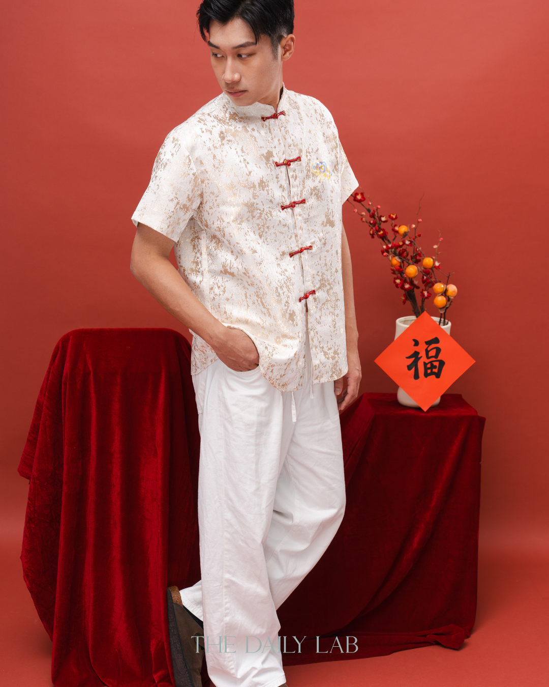 Cloud Embroidery Tang Shirt