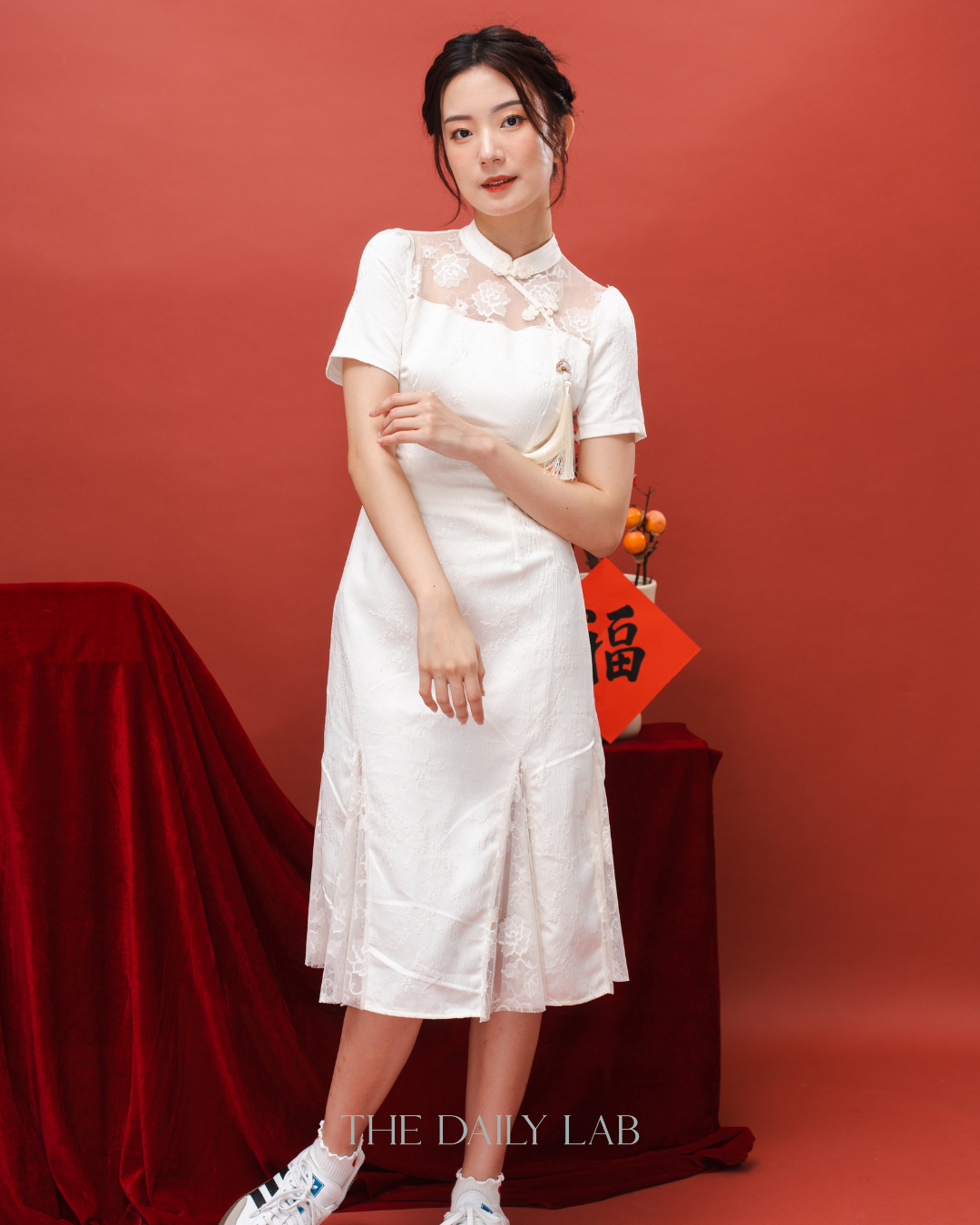 Grace Qipao Dress in Apricot