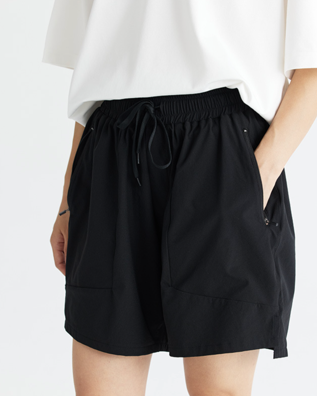 UNF Summer Drawstring Shorts in Black