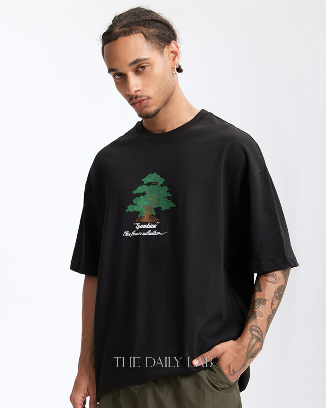 Sunshine Loose Fit Cotton Tee in Black