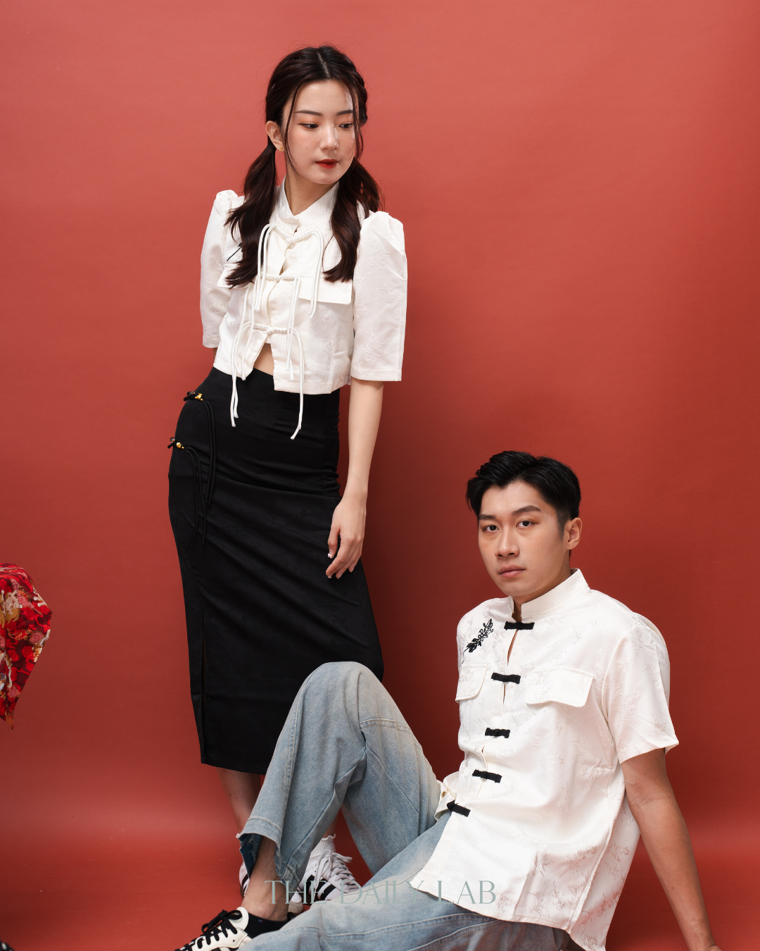 Floral Embroidered Tang Blouse