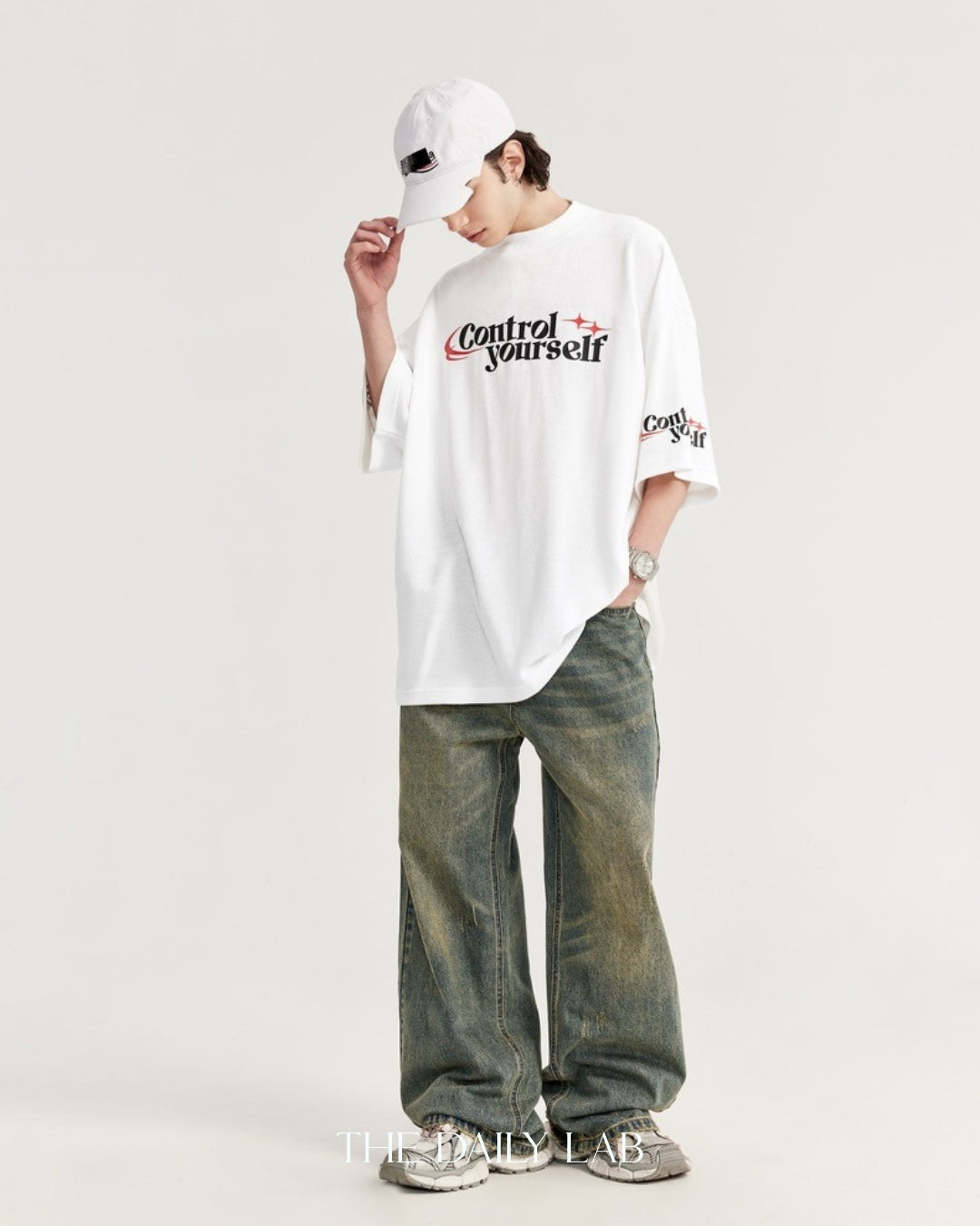 Control Yourself Loose Tee in White