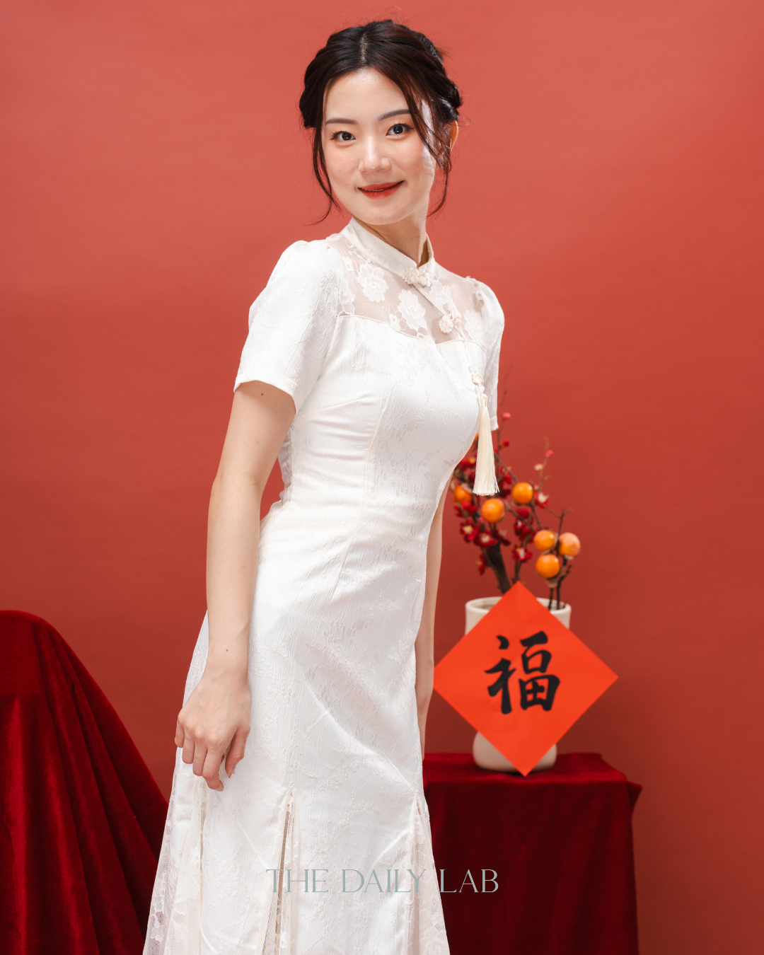 Grace Qipao Dress in Apricot