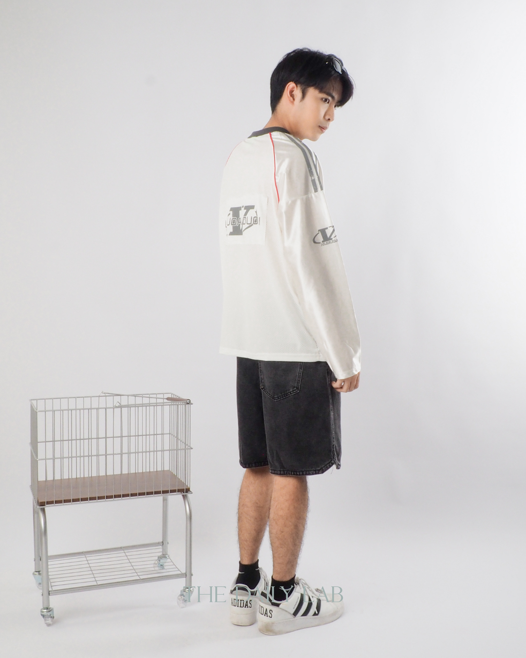 Vintage Mesh Long Sleeve Tee in White