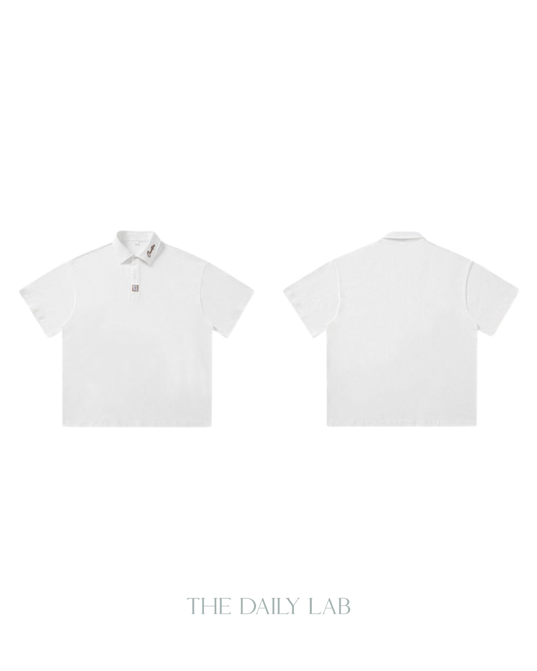 Creative Short-Sleeve Polo Shirt in White