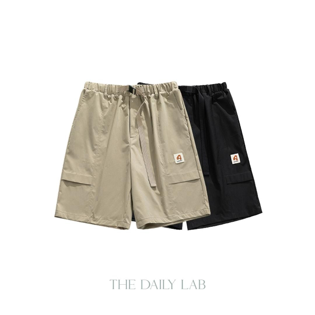 Snap-Belt Utility Shorts in Khaki
