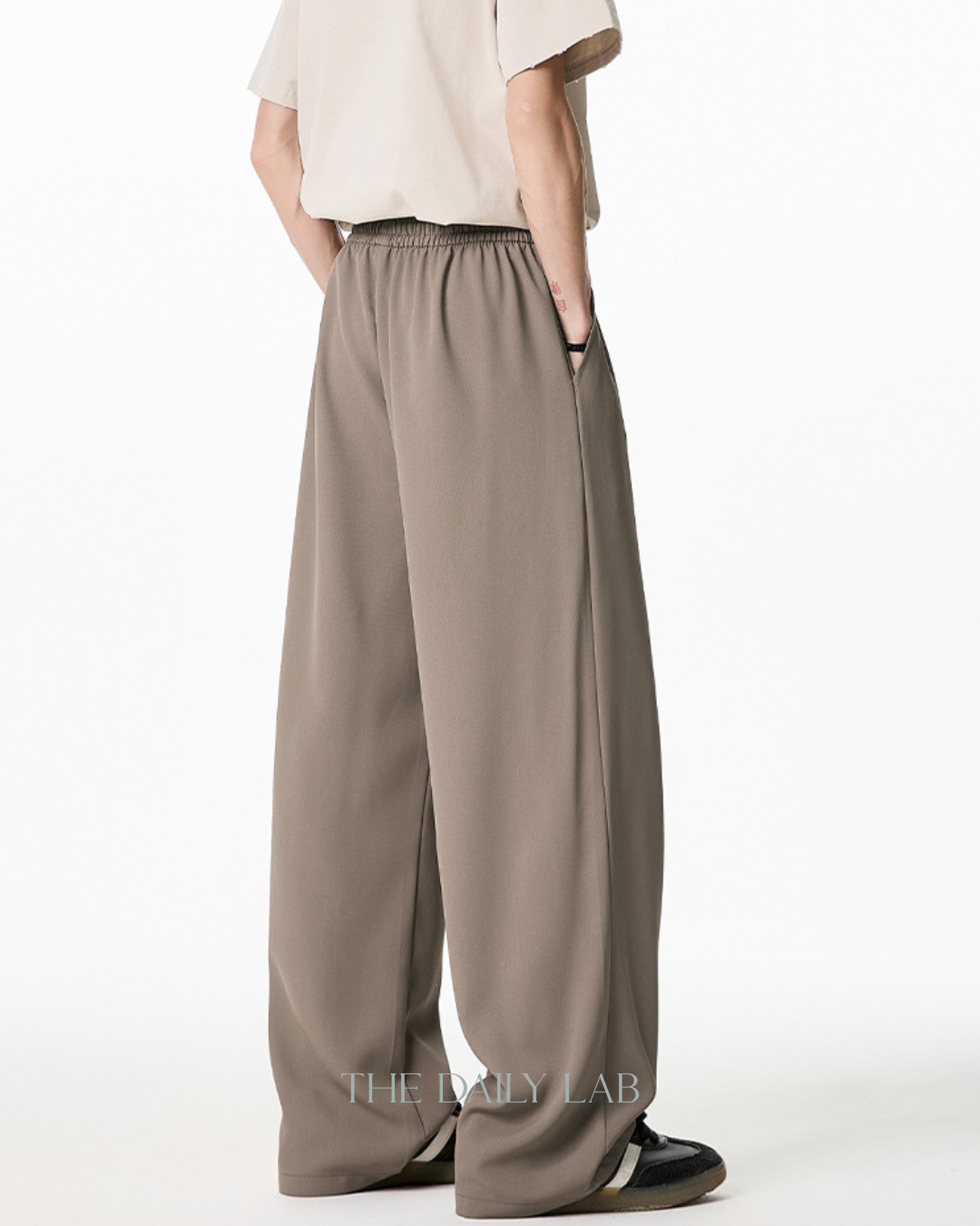 Ice Silk Straight-Leg Pants in Khaki