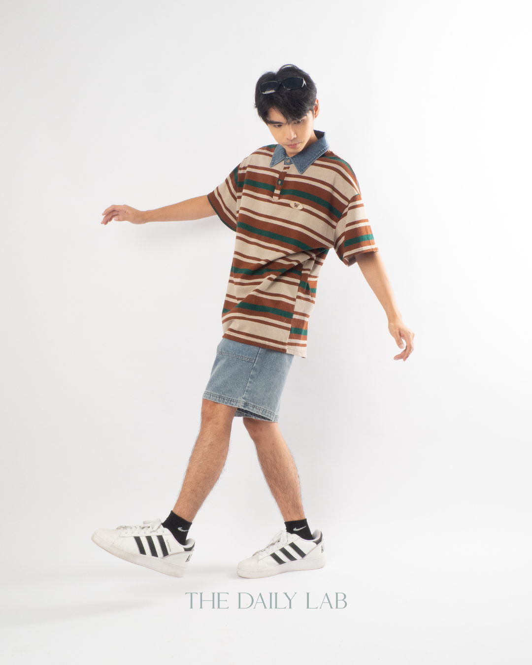 Vintage Maillard Striped Polo Shirt