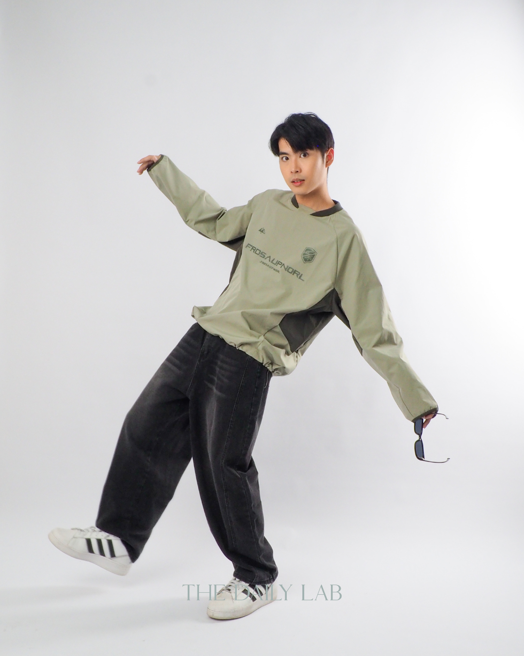Streetwear Patchwork Hoodie in Green
