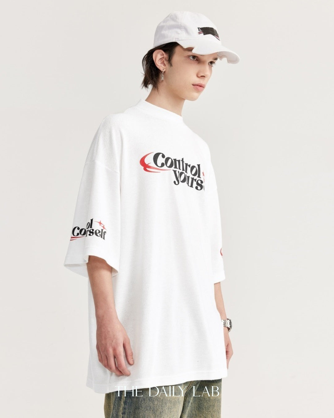 Control Yourself Loose Tee in White