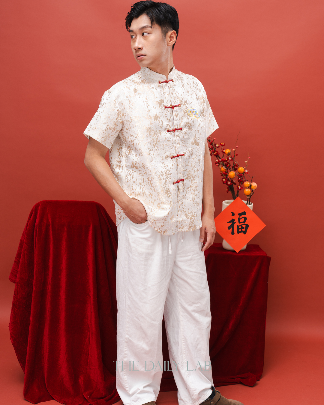 Cloud Embroidery Tang Shirt