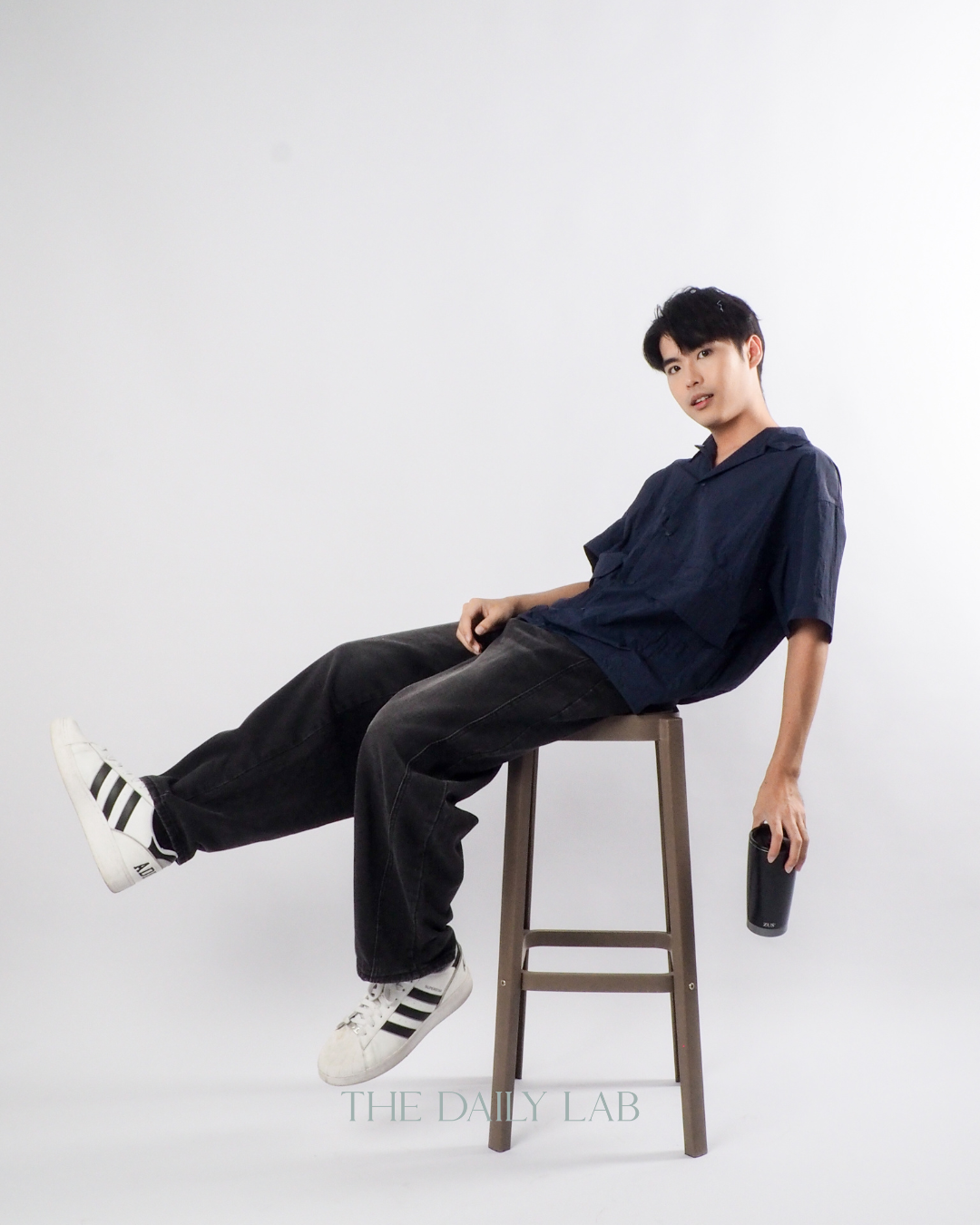Solid Color Tech Shirt in Navy