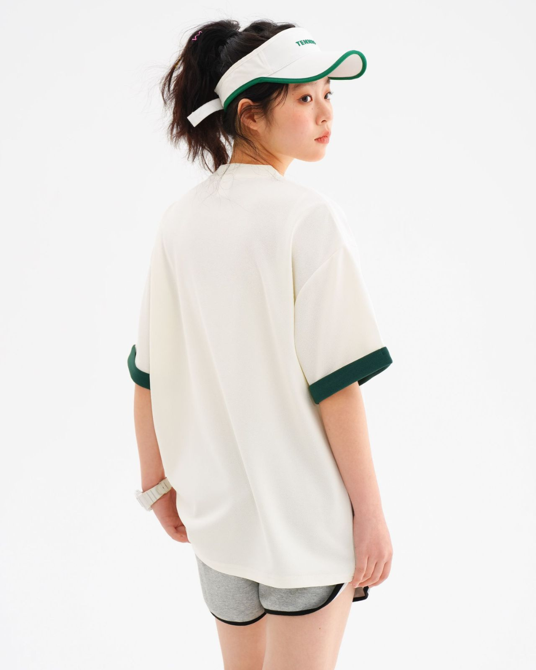 Vintage Japanese Style Short Sleeve Tee In White