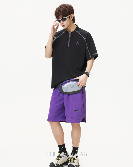 Active Cool Half-Zip Tee in Black