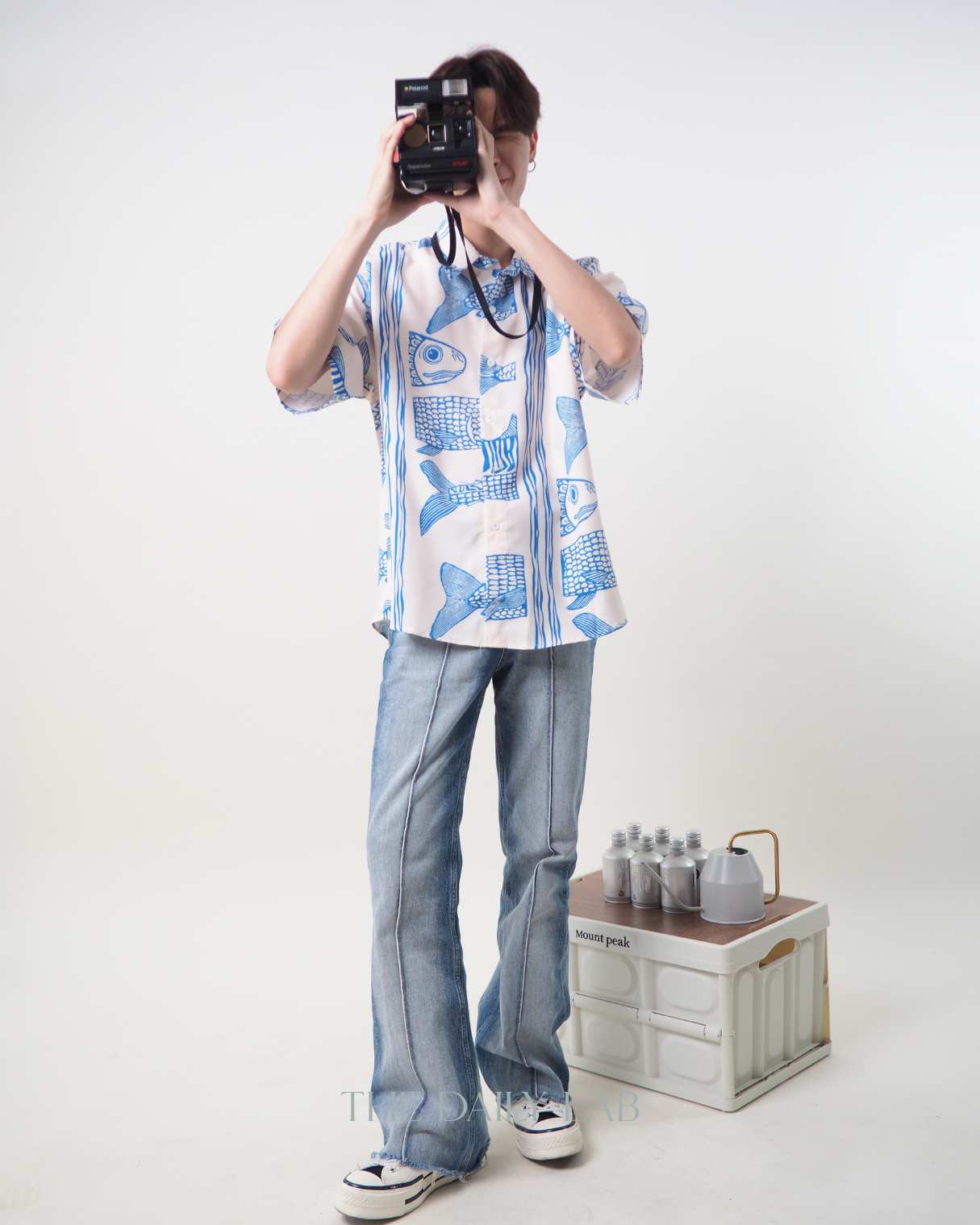 Fish Buttoned Shirt in Blue