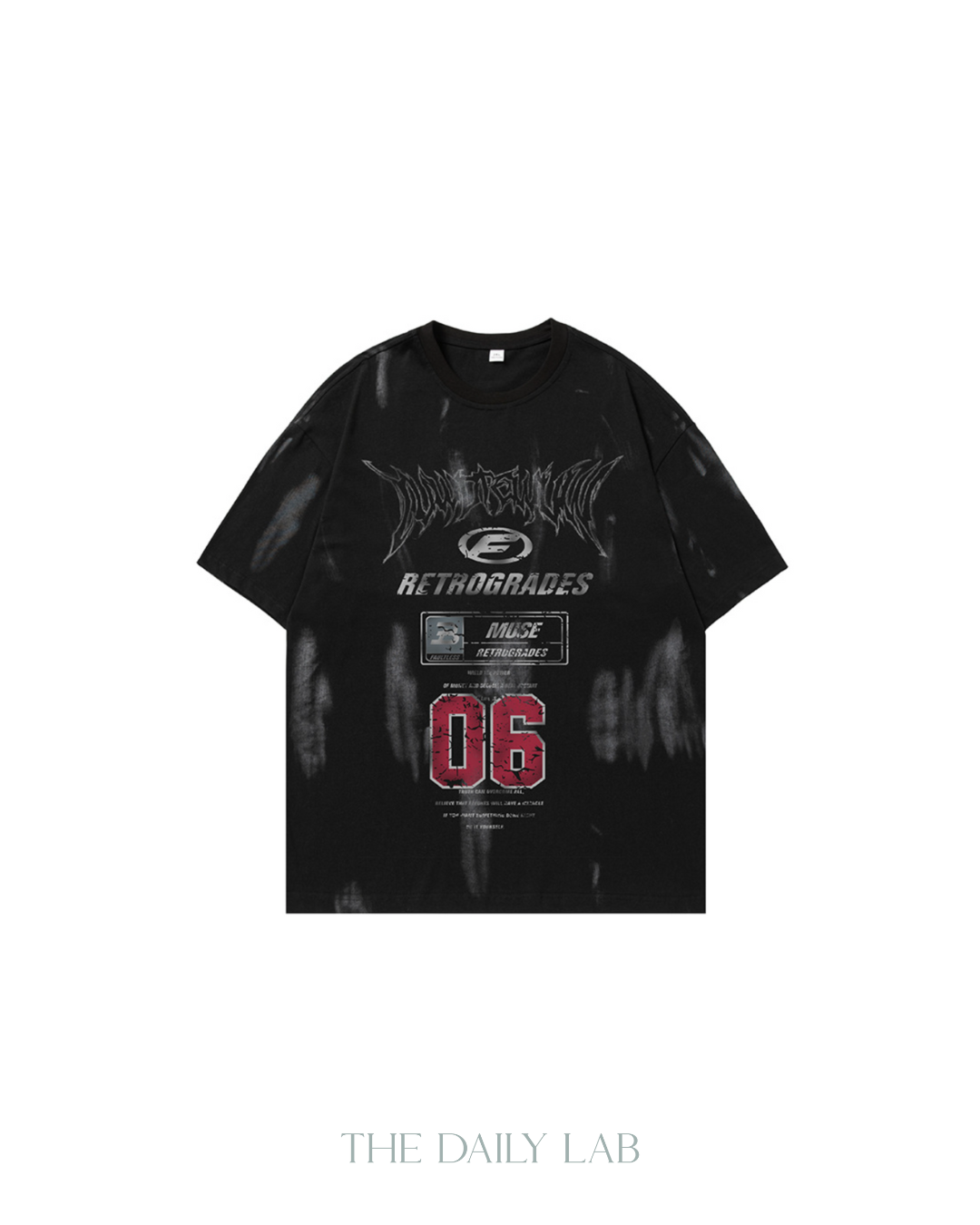 F Alphabet Cotton Tee in Black