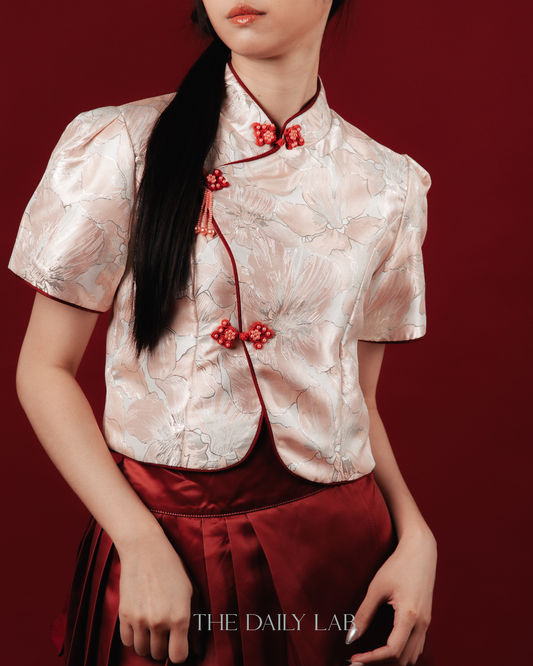 Blush Peony Cheongsam Top