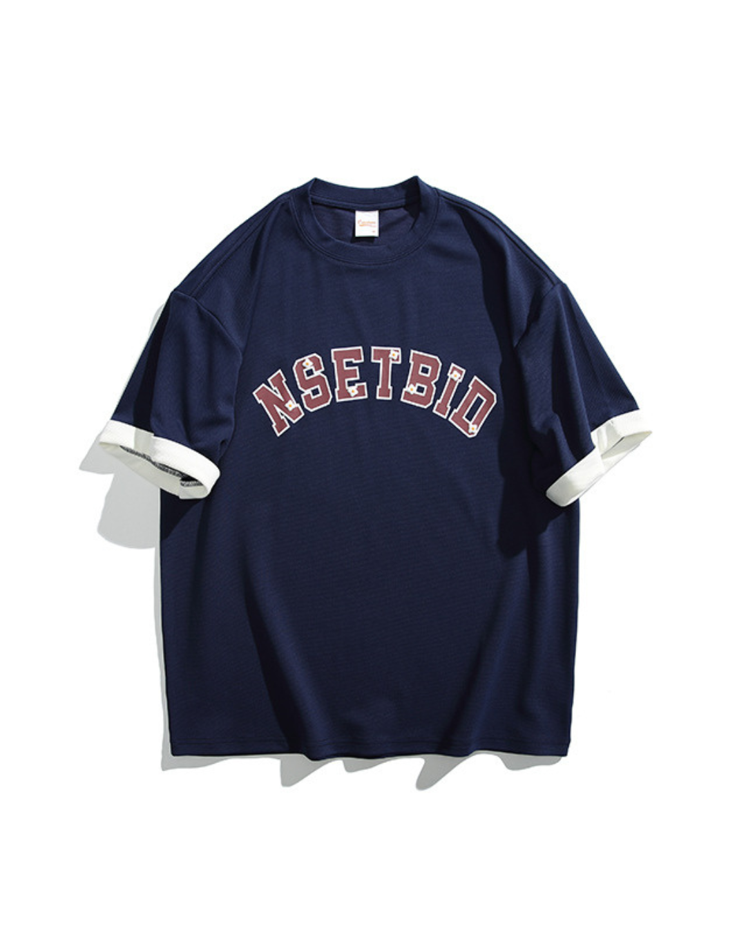 Vintage Japanese Style Short Sleeve Tee In Navy Blue