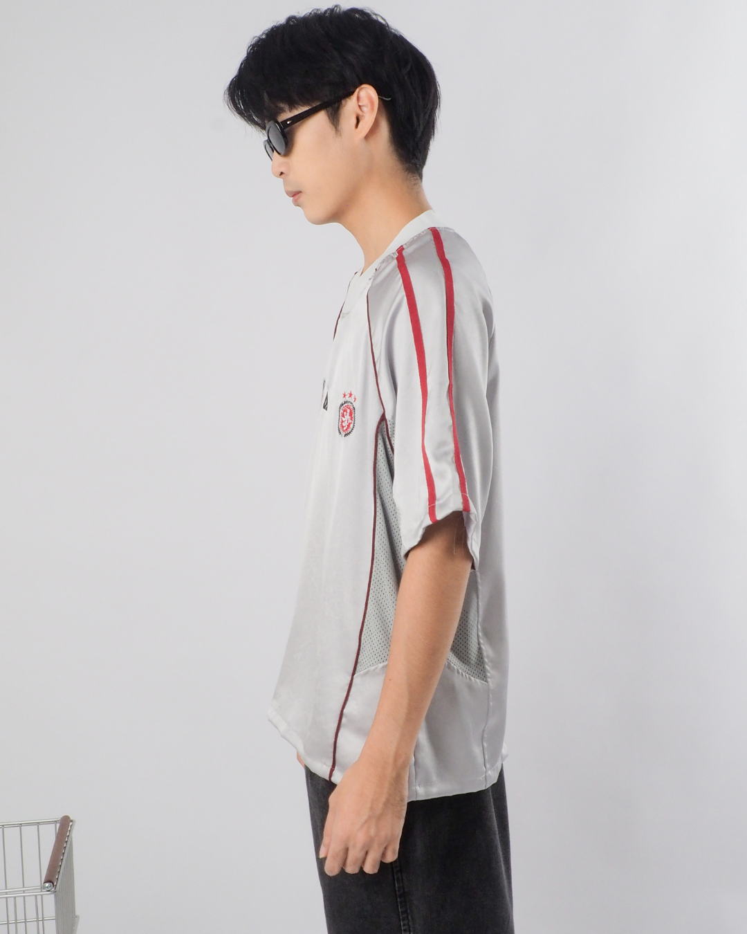 American Vintage Football Tee in Grey