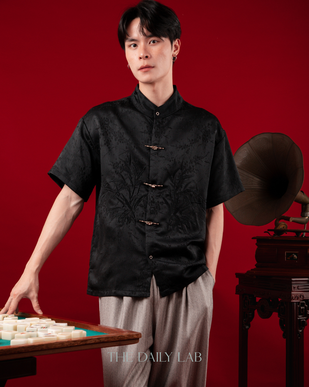 Bamboo Serenity Tang Shirt in Black