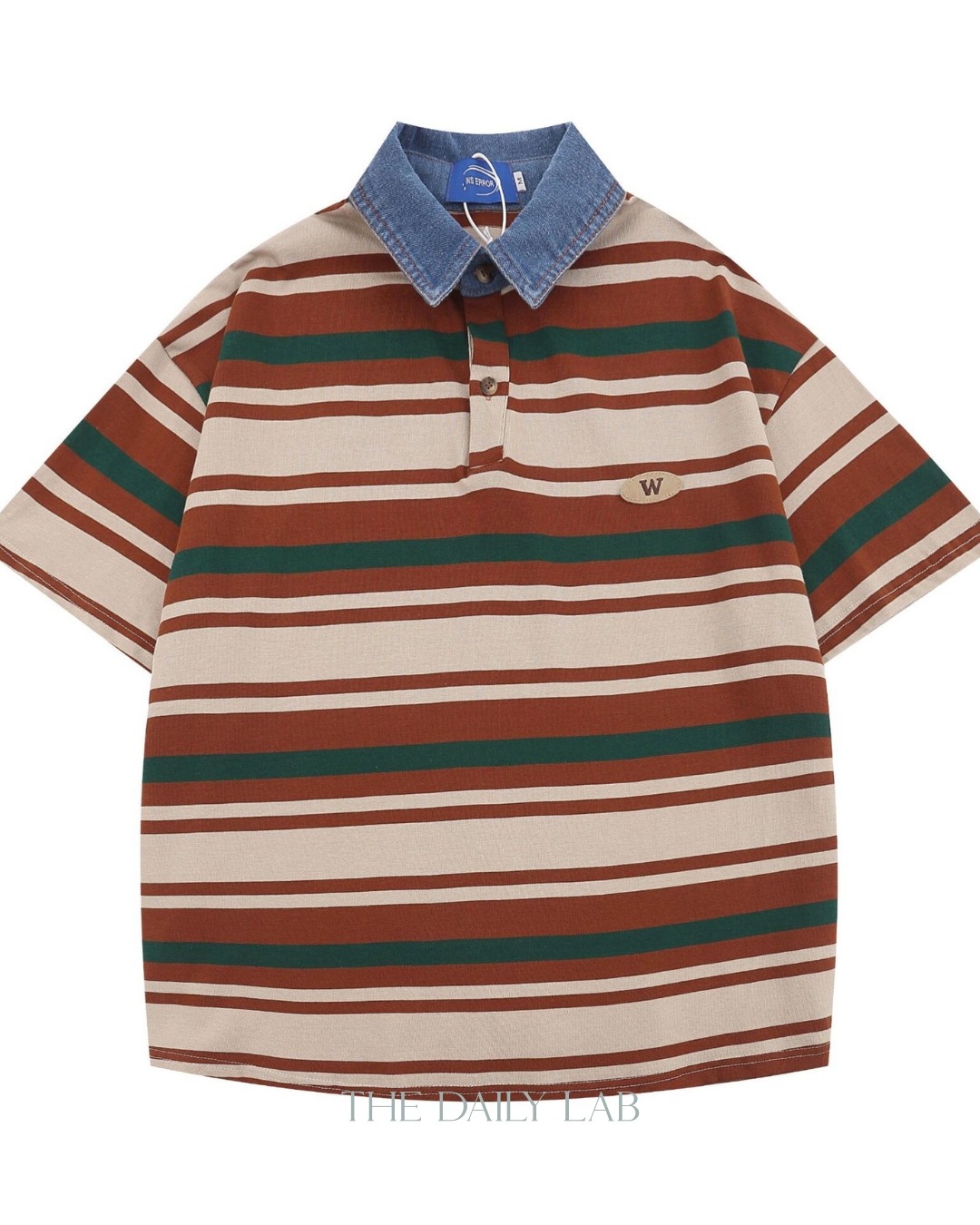 Vintage Maillard Striped Polo Shirt