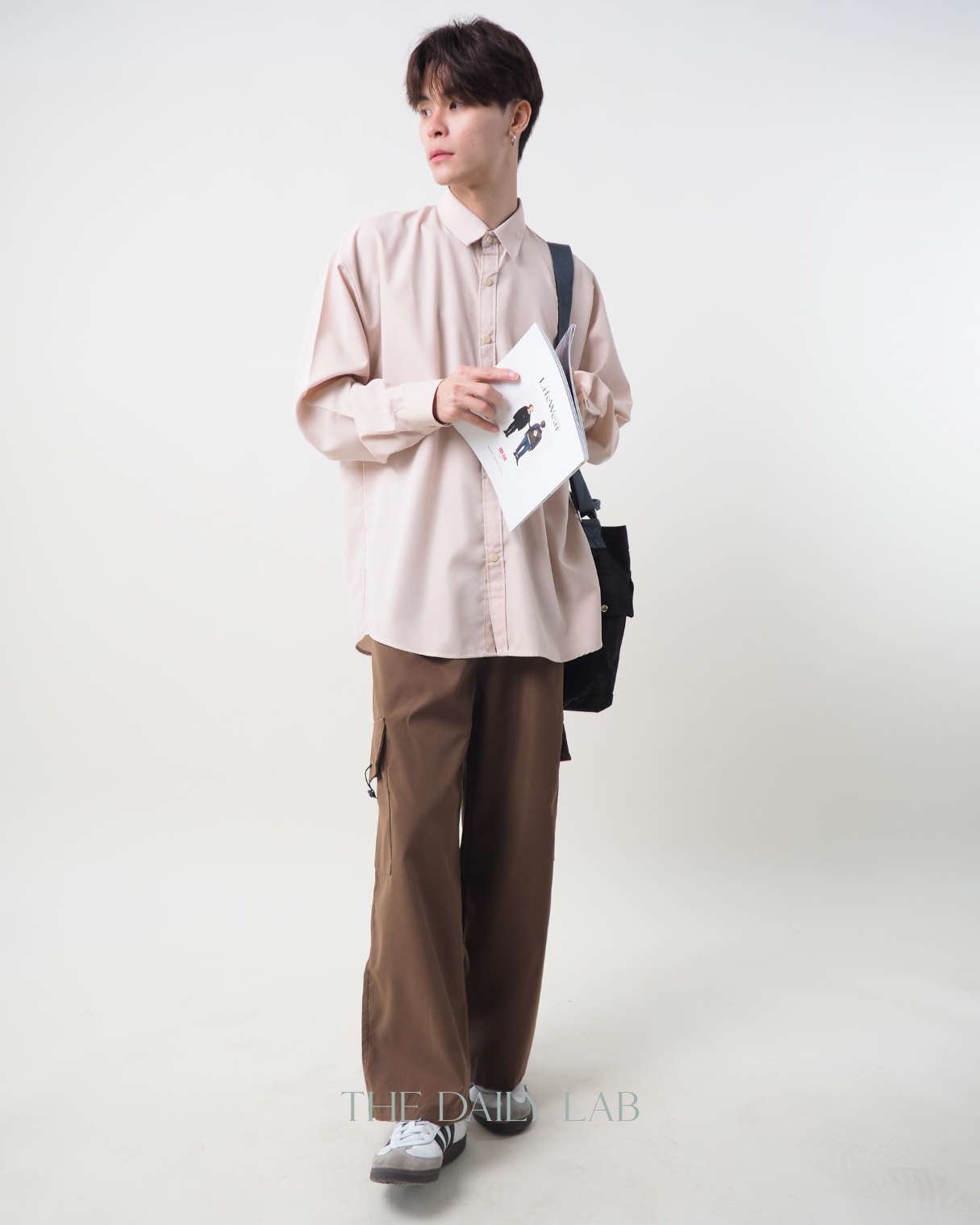 Buttoned Oversized Shirt in Beige