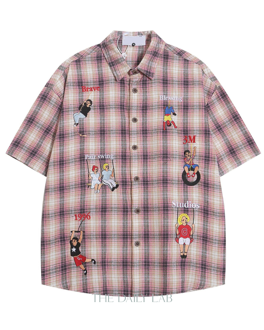 Summer Vintage Plaid Shirt in Pink