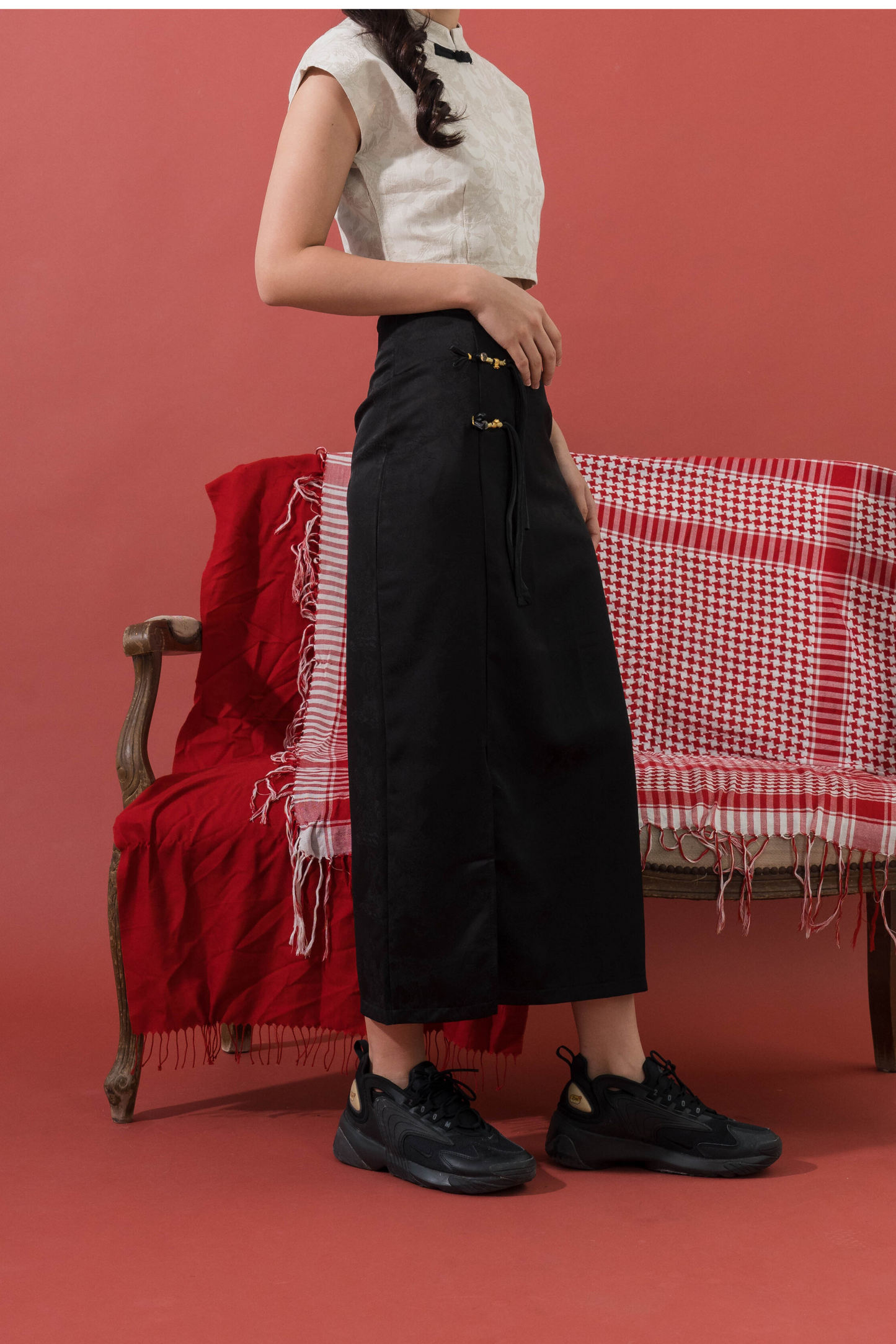 Retro Qipao Long Black Dress