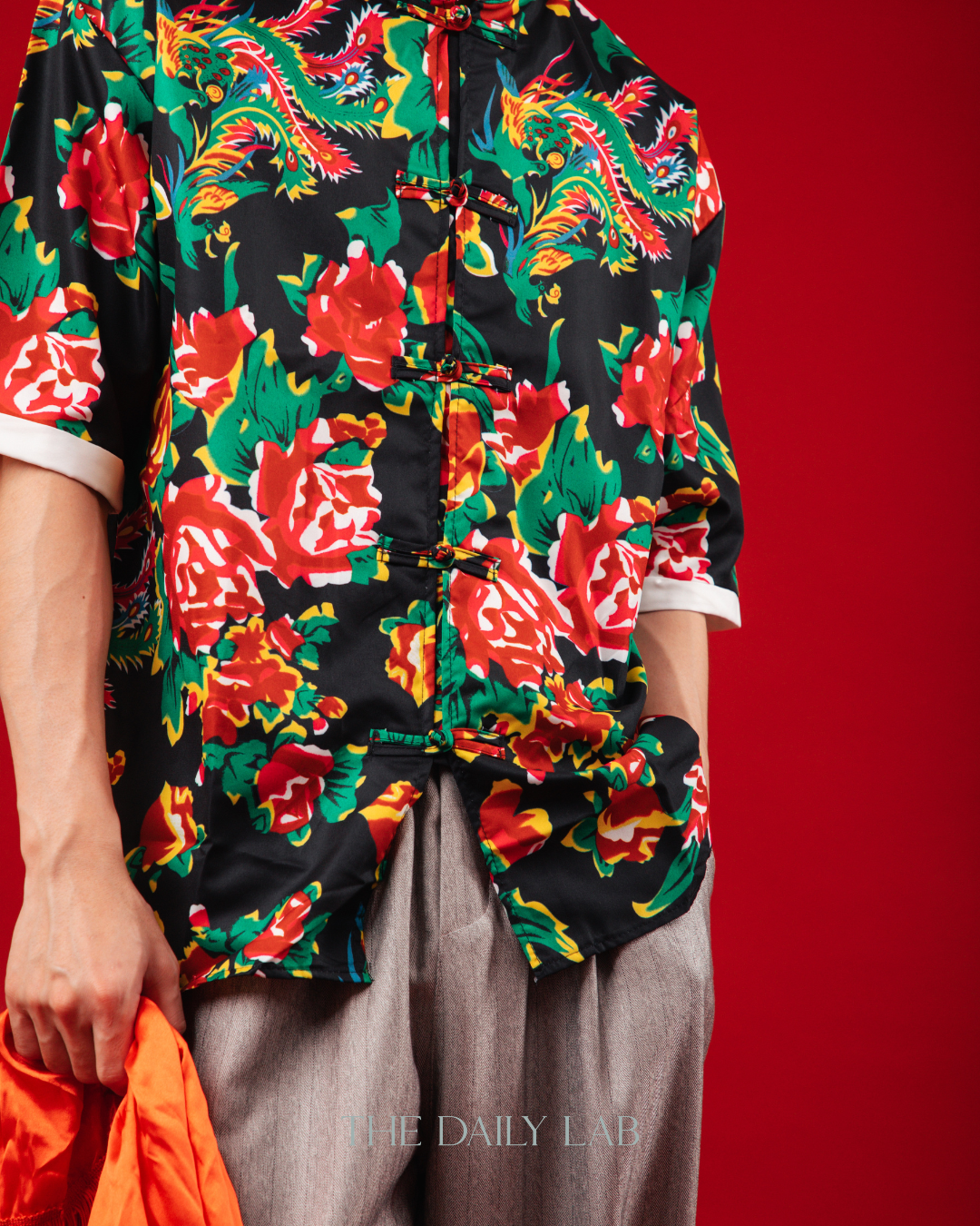 Prosper Dragon Print Shirt in Black