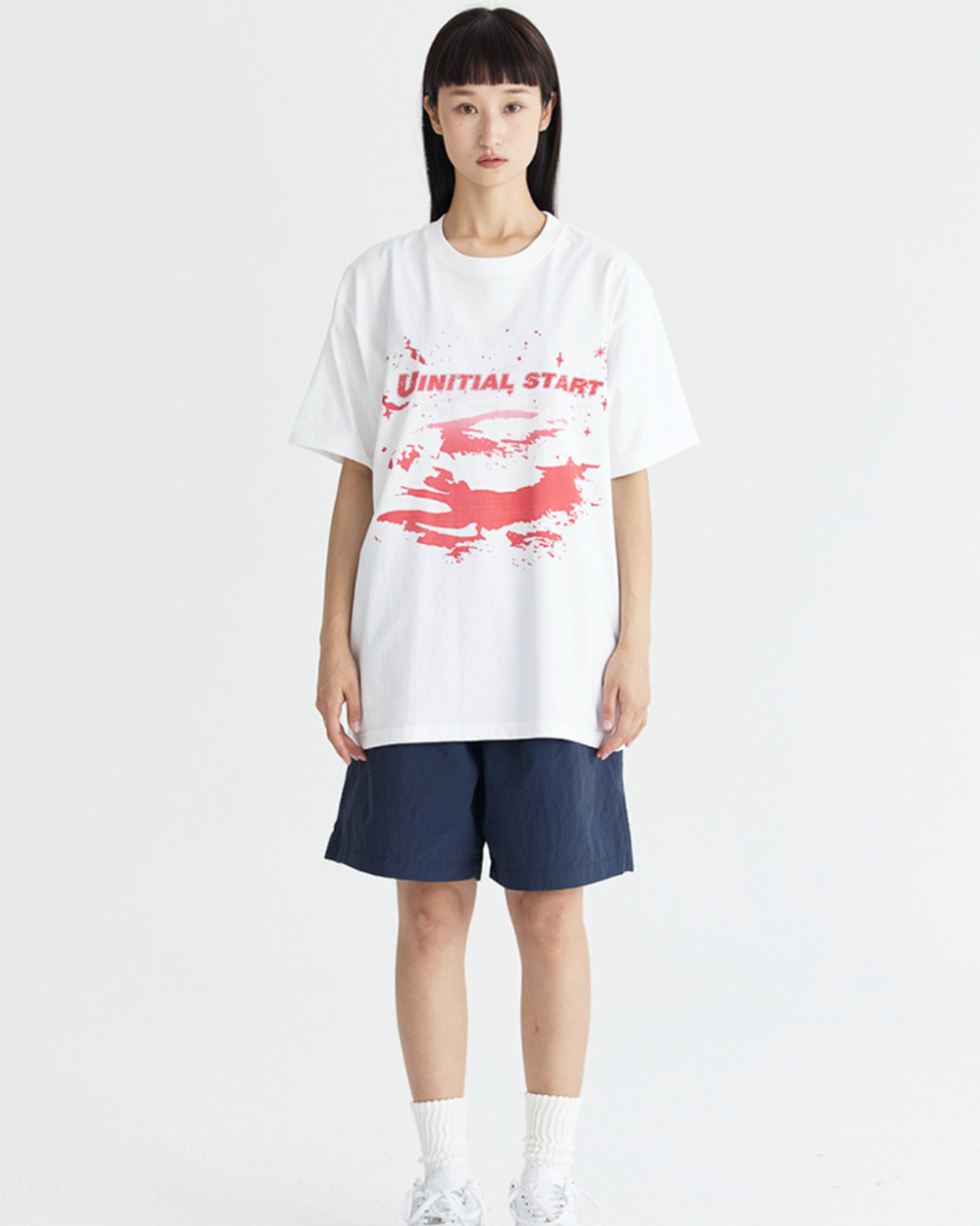 U Initial Tee in White