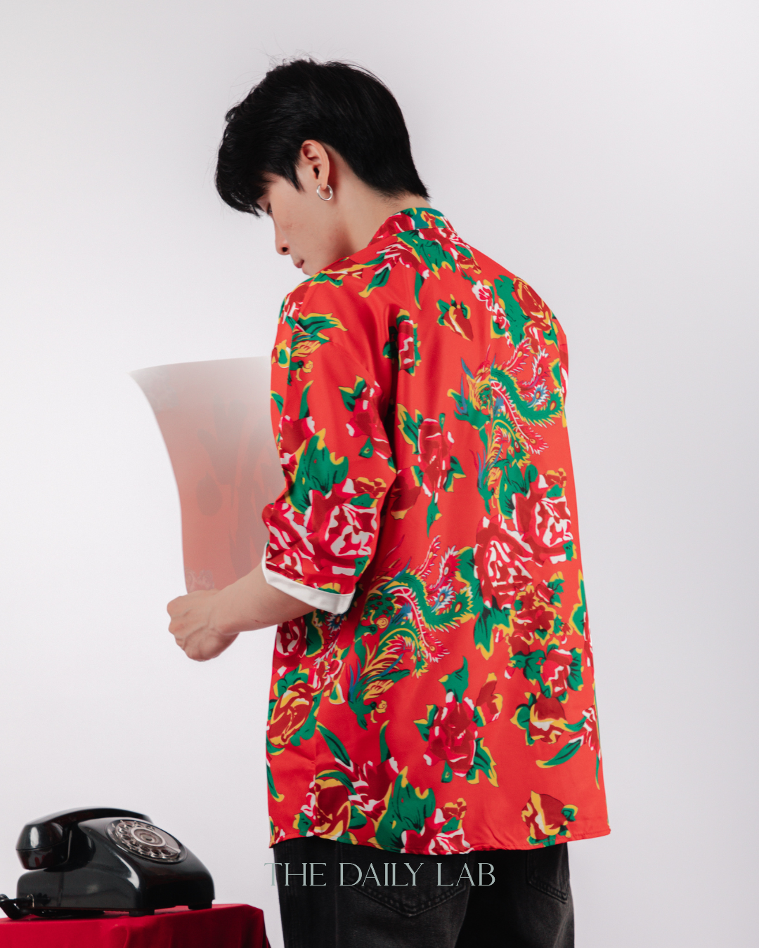 Prosper Dragon Print Shirt in Red