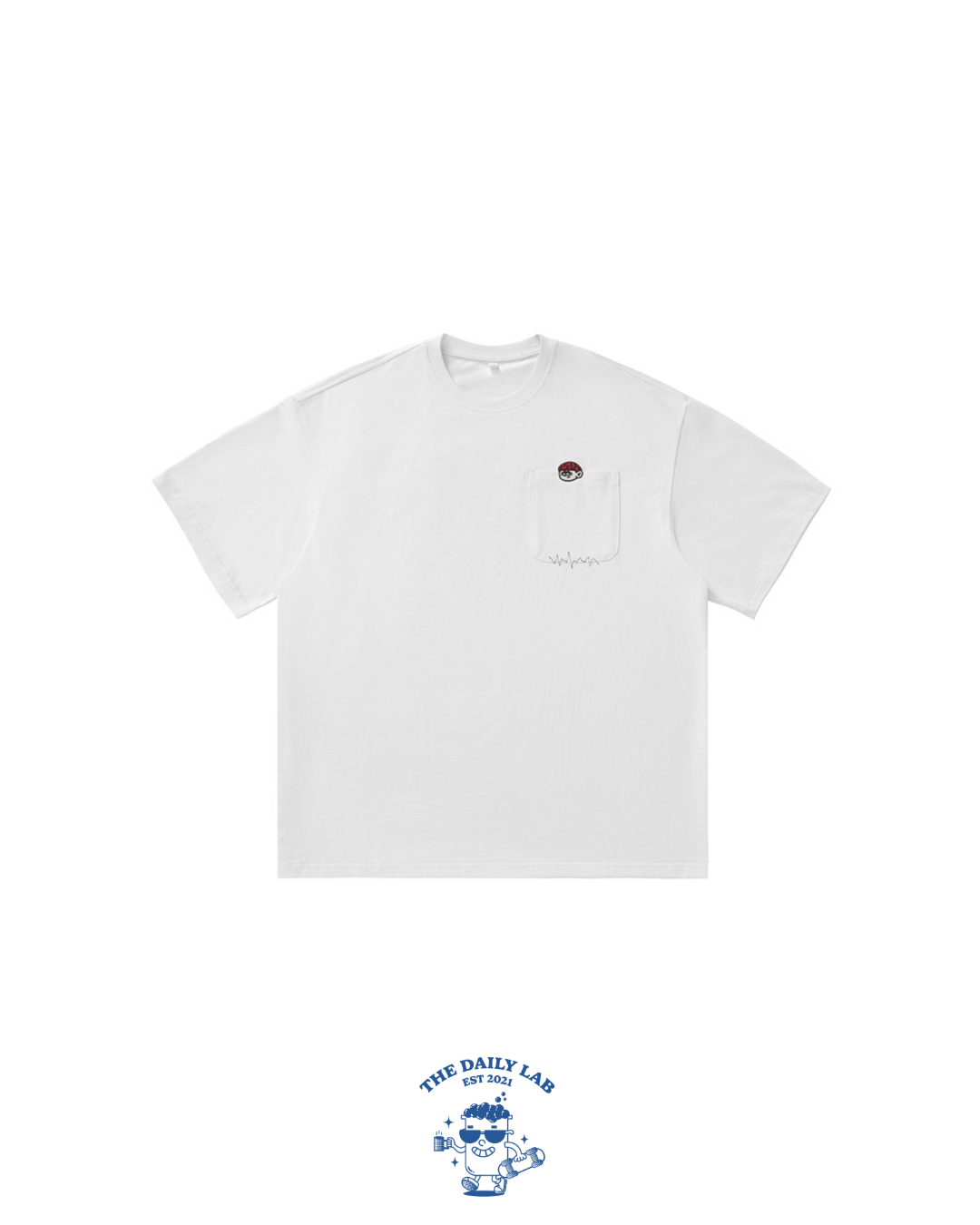 Pocketed Embroidery Relaxed Tee in White