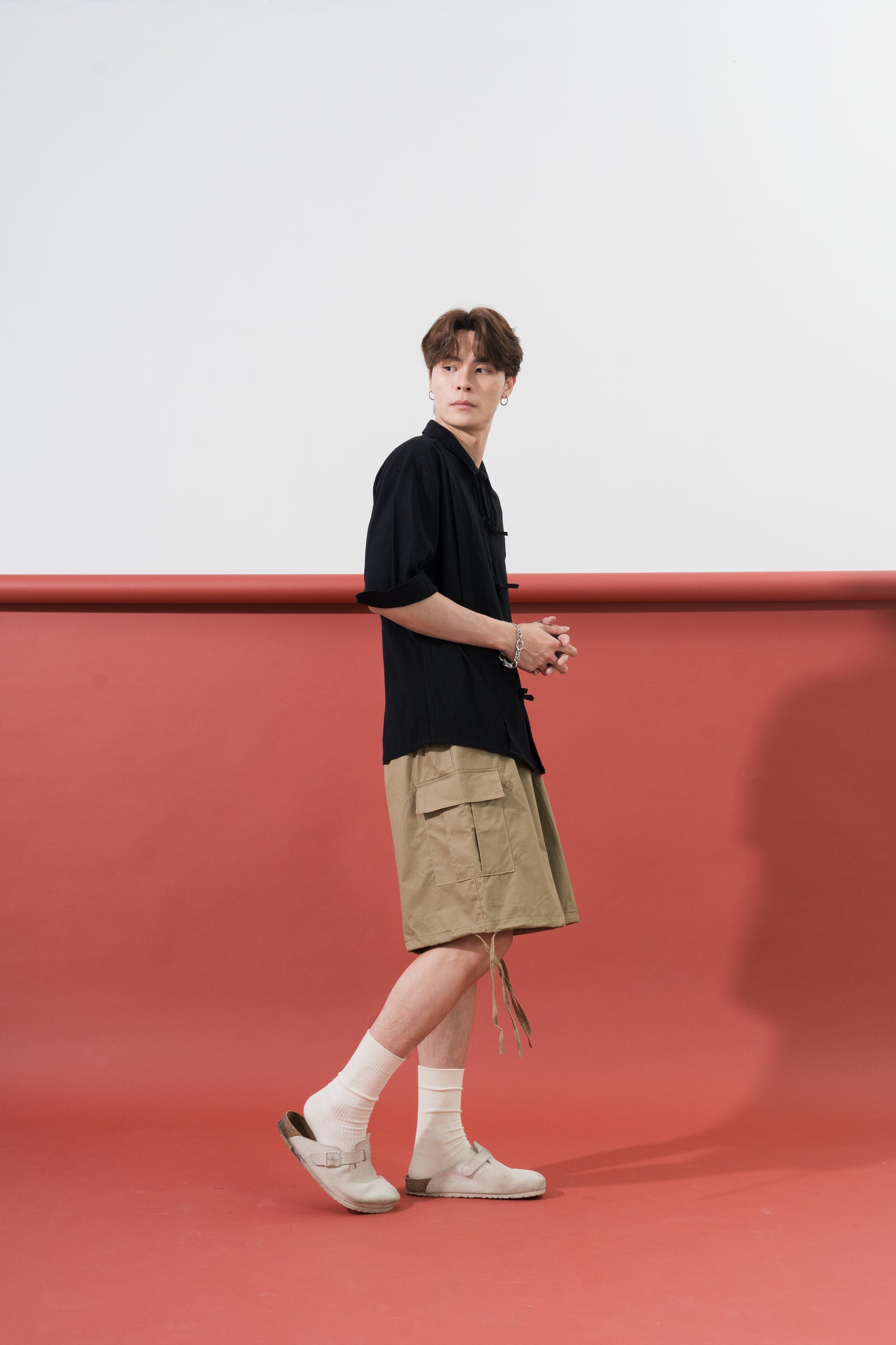 Oversized Pankou Tang Suit Top in Black