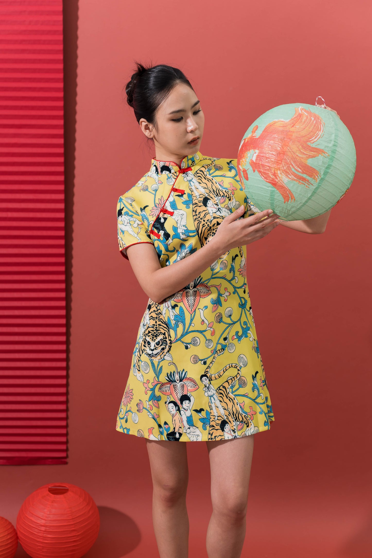 Yellow Carnival Cheongsam Dress