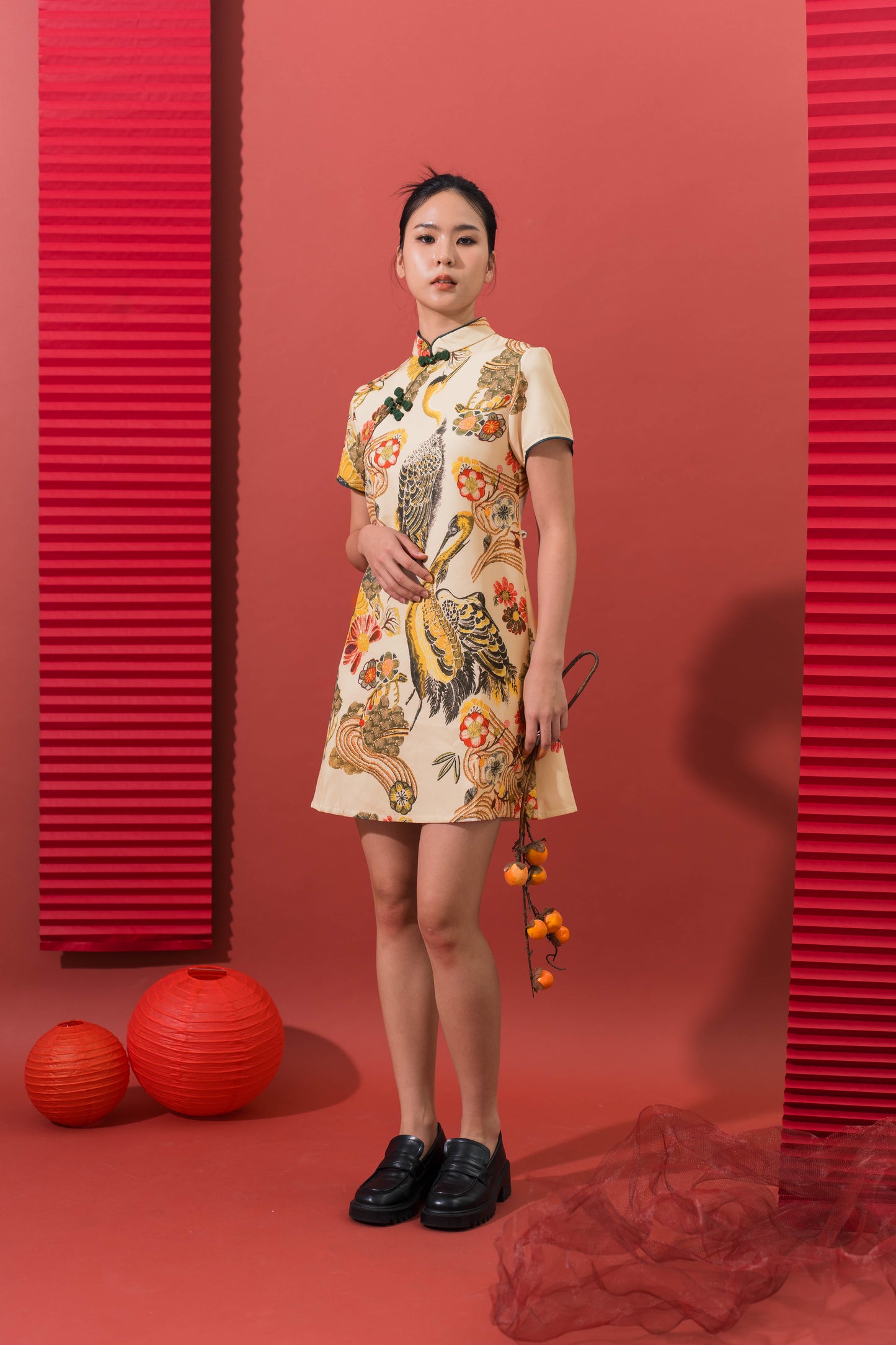 Peacock Oversized Cheongsam Dress