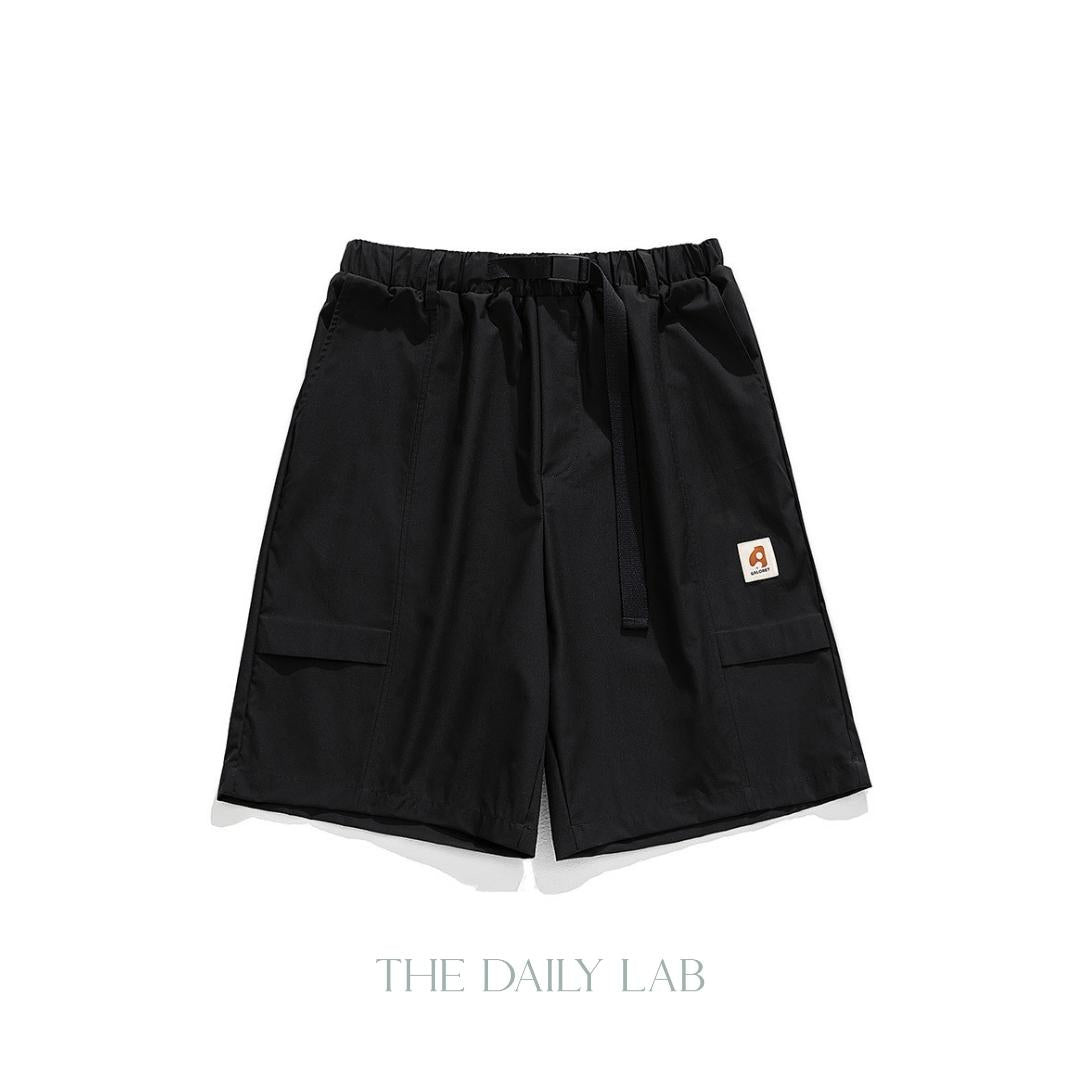 Snap-Belt Utility Shorts in Black