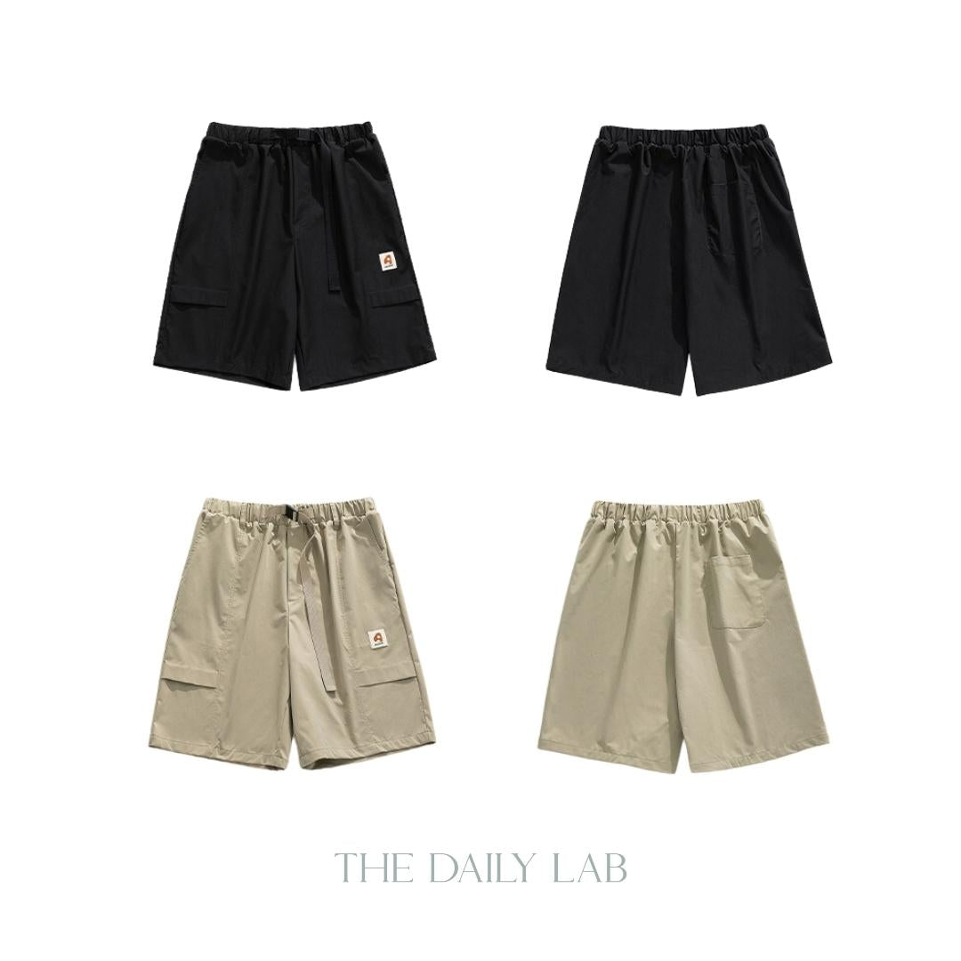 Snap-Belt Utility Shorts in Black