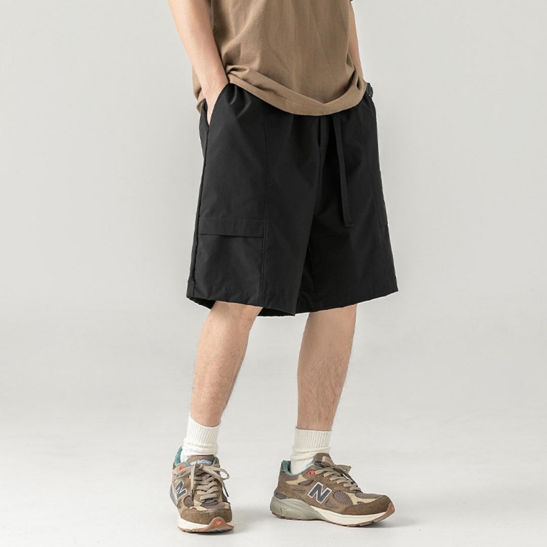 Snap-Belt Utility Shorts in Black