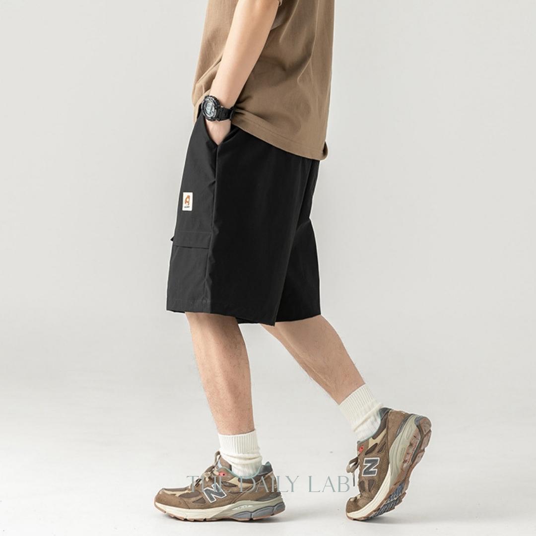 Snap-Belt Utility Shorts in Black